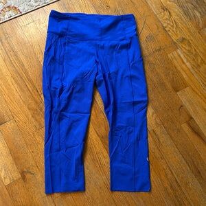 Lululemon fast and free crop II - 19” - non reflective cerulean blue - like new